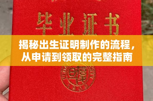 郧阳揭秘出生证明制作的流程，从申请到领取的完整指南