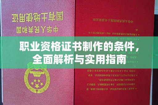 郧阳职业资格证书制作的条件，全面解析与实用指南
